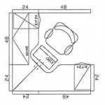 6×6 Split Corner, 36 sq/ft Typical Layout
