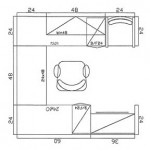 8×8 U Shaped, 64sq/ft Typical Layout