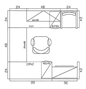 8×8 U Shaped, 64sq/ft Typical Layout