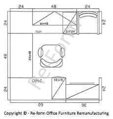 8×8 U Shaped - 64sq/ft Typical Layout