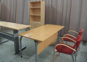 AS IS Teknion Descor Executive L Desk with Bookcase