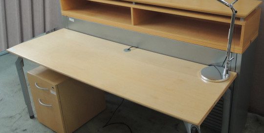 AS IS Teknion Reception Desk and Lamp