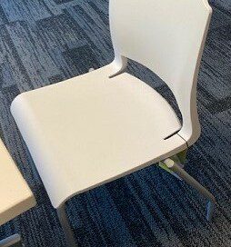 Pre-Owned SitOnIt Rio Four-Leg White Stack Chair w/out Arms