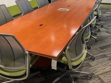 Pre-Owned Boat Shaped Conference Table 48” x 192”