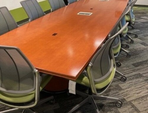 Pre-Owned Boat Shaped Conference Table 48” x 192”